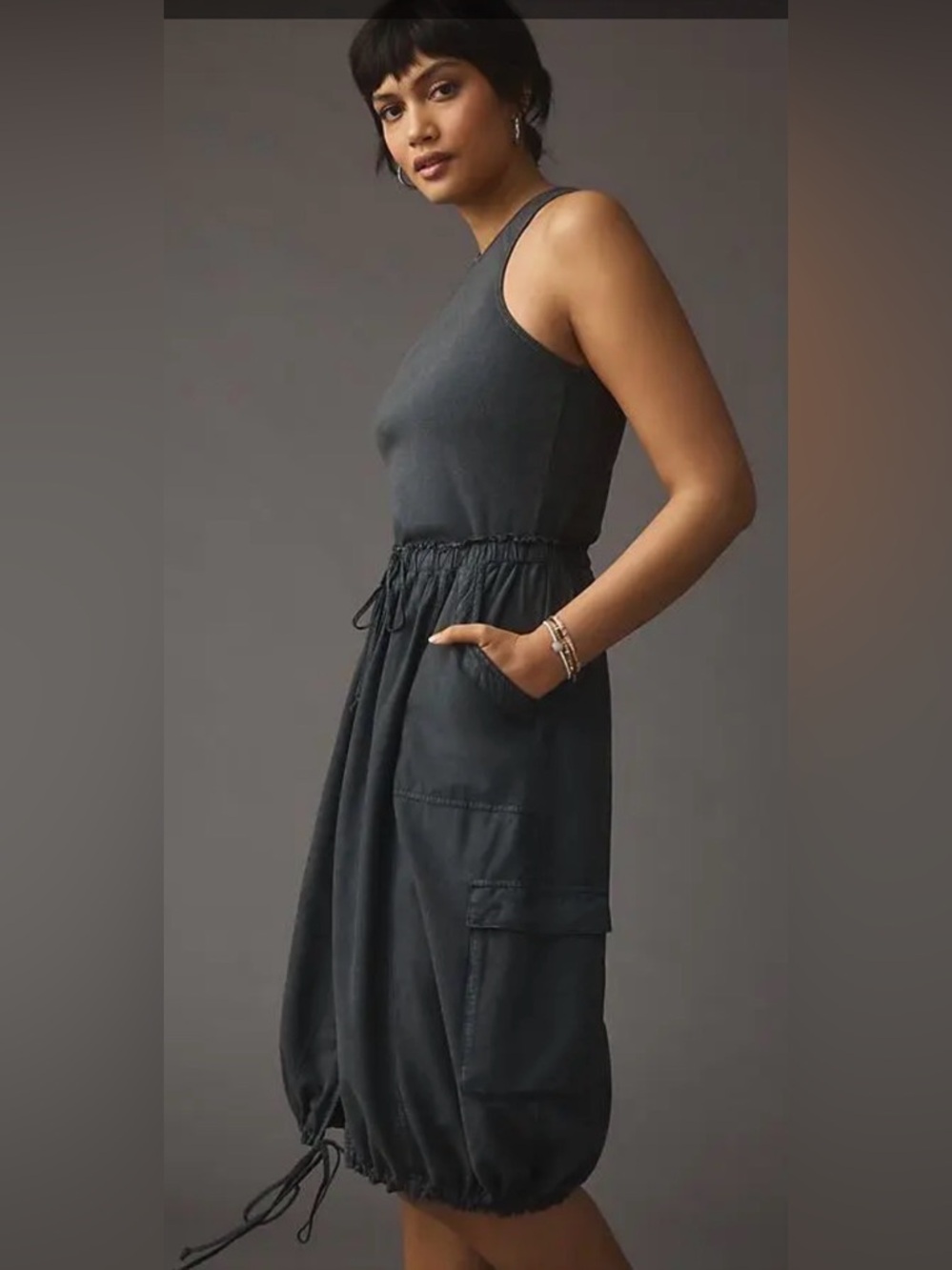 Daily Practice by Anthropologie Be Bold Racerback Twofer Dress M - Picture 7 of 14